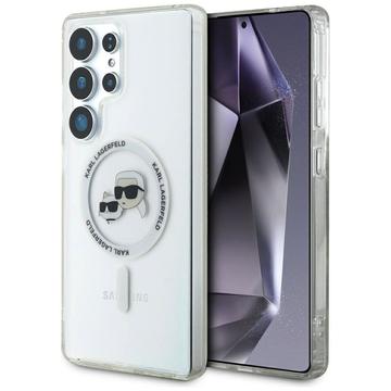 Husă Samsung Galaxy S25 Ultra Karl Lagerfeld IML Karl&Choupette Heads - Compatibil MagSafe - Transparent
