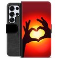 Husă Portofel Premium - Samsung Galaxy S25 Ultra - Silueta Inimii