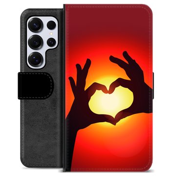 Husă Portofel Premium - Samsung Galaxy S25 Ultra - Silueta Inimii