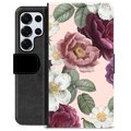 Husă Portofel Premium - Samsung Galaxy S25 Ultra - Flori Romantice