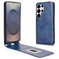 Husă Flip Vertical Samsung Galaxy S25 Ultra - Slot Card - Albastru Închis