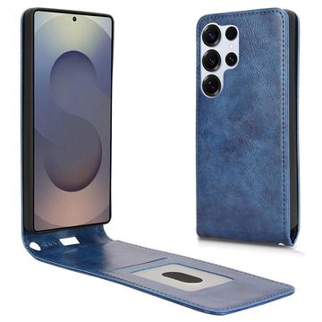 Husă Flip Vertical Samsung Galaxy S25 Ultra - Slot Card - Albastru Închis
