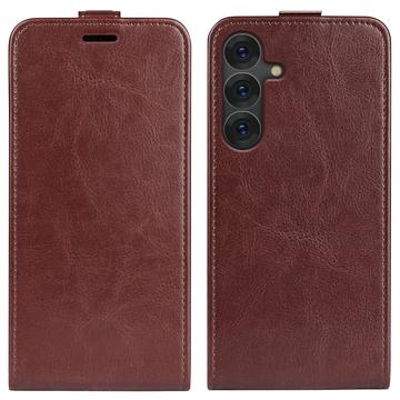 Husă Flip Vertical Samsung Galaxy S25 - Slot Card - Maro