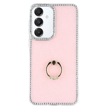 Husă hibridă cu suport pentru inel Samsung Galaxy S25+/S24+ CrystalGlow - roz