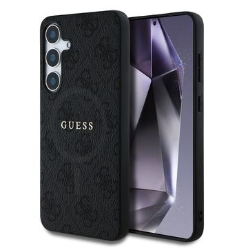 Husă inelară colorată Guess 4G Samsung Galaxy S25+ - Compatibil MagSafe - Negru