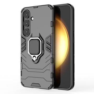 Husă Hibrid cu Suport Inel Samsung Galaxy S25+ - Negru