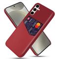 Husă cu Buzunar Card Samsung Galaxy S25+ - KSQ - Roșu