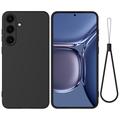 Husă din silicon lichid Samsung Galaxy S25+ cu curea de mana