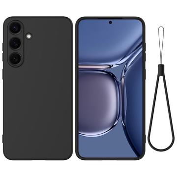 Husă din silicon lichid Samsung Galaxy S25+ cu curea de mana
