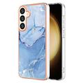 Husă TPU Samsung Galaxy S25+ - Marble Pattern Electroplated IMD - Albastru