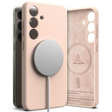 Husă Samsung Galaxy S25+ - Ringke Liquid Silicone MagSafe - Nisip Roz