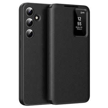 Husă Flip Samsung Galaxy S25+ Smart Clear View cu slot pentru card - Negru