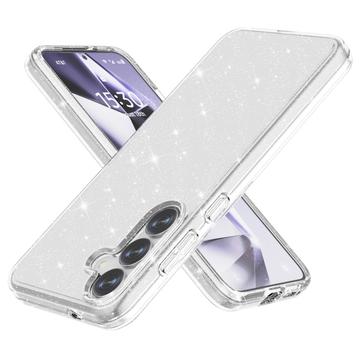 Husă Hibrid Samsung Galaxy S25+ - Stylish Glitter - Biel