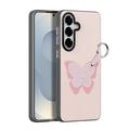 Husă cu inel pentru degete / curea pentru mână Samsung Galaxy S26 Dux Ducis Luvy - roz deschis / fluture