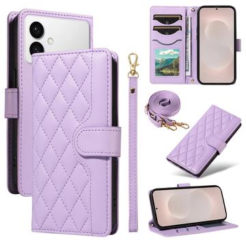 Husa portofel matlasata de lux Samsung Galaxy S26 Edge - Violet