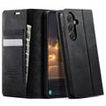 Geantă de portofel cu textură de vițel și blocare RFID Samsung Galaxy S26 FE Caseme 033 - Negru