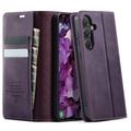 Geantă de portofel cu textură de vițel și blocare RFID Samsung Galaxy S26 FE Caseme 033 - Violet