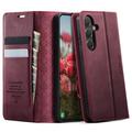 Geantă de portofel cu textură de vițel și blocare RFID Samsung Galaxy S26 FE Caseme 033 - Roșu