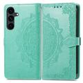 Husă tip portofel cu curea de mână Samsung Galaxy S26 FE Mandala - Verde mentă