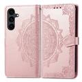 Husă tip portofel cu curea de mână Samsung Galaxy S26 FE Mandala - roz