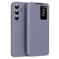 Husa portofel Samsung Galaxy S26 FE Smart Clear View cu slot pentru card - Gri Violet