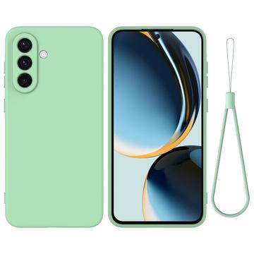 Husă din silicon lichid Samsung Galaxy S26/S26 Pro cu curea de mana - verde