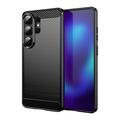 Husă TPU Brushed Samsung Galaxy S26 Ultra - Fibră de Carbon - Negru
