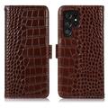 Husă Piele Portofel cu RFID Samsung Galaxy S26 Ultra - Crocodile - Maro