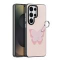 Husă cu inel pentru degete / curea pentru mână Samsung Galaxy S26 Ultra Dux Ducis Luvy - roz deschis / fluture