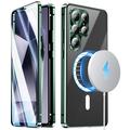 Samsung Galaxy S26 Ultra Husă magnetică cu protector de ecran din sticlă călită - compatibil MagSafe - Verde