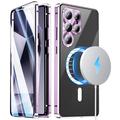 Samsung Galaxy S26 Ultra Husă magnetică cu protector de ecran din sticlă călită - compatibil MagSafe - Violet
