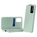 Husa portofel Samsung Galaxy S26 Ultra Smart Clear View cu slot pentru card - Verde deschis