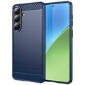 Husă TPU Brushed Samsung Galaxy S26+ - Fibră de Carbon - Albastru