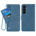 Samsung Galaxy S26+ Husă elegantă de portofel retro cu suport rotativ pentru carduri - albastru