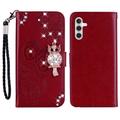 Husa portofel cu strasuri Samsung Galaxy S26+ - Roșu