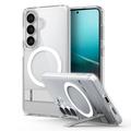Husă MagSafe cu suport Samsung Galaxy S26+ Spigen Ultra Hybrid S Mag - alb / transparent