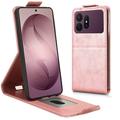 Husă verticală cu rabat și suport Samsung Galaxy S27 Pro - Auriu Roze