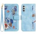 Samsung Galaxy S27+ Husa portofel floral cu sloturi pentru carduri - Albastru Deschis
