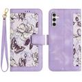 Samsung Galaxy S27+ Husa portofel floral cu sloturi pentru carduri - Violet deschis