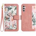 Samsung Galaxy S27+ Husa portofel floral cu sloturi pentru carduri - Roz