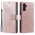 Husă tip portofel cu curea de mână Samsung Galaxy S27+ Mandala - roz
