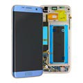 Capac frontal Samsung Galaxy S7 Edge și afișaj LCD GH97-18533G - Albastru