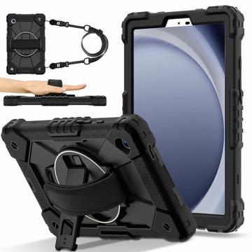 Husă Samsung Galaxy Tab A11 cu Curea de Mână - Heavy Duty 360 - Negru