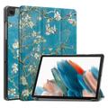 Husă Folio Smart Samsung Galaxy Tab A9 - Tri-Fold - Flori Albe