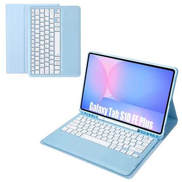 Husă Cu Tastatură Bluetooth Samsung Galaxy Tab S10 FE+ - Albastru Deschis