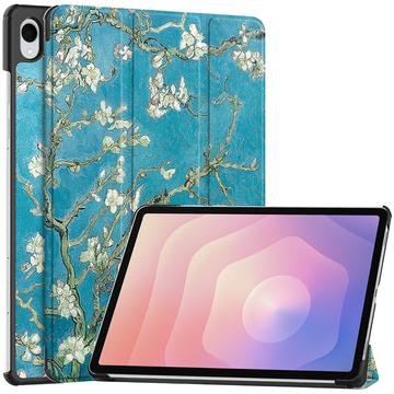 Husă Smart Folio Samsung Galaxy Tab S11 Tri-Fold - Flori Albe