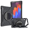 Husă Heavy Duty 360 - Samsung Galaxy Tab S7/S8 - cu Curea de Mână - Negru