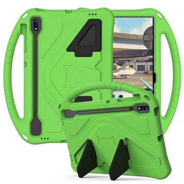 Husă Copii Antișoc Samsung Galaxy Tab S7+/S7 FE/S8+ - cu Mâner - Verde