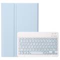 Husă Cu Tastatură Bluetooth Samsung Galaxy Tab S10 FE/S9 FE - Albastru Deschis