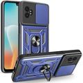 Husă Hibridă Samsung Galaxy XCover7 Pro cu Inel Rotativ cu Ecran pentru Cameră - Albastru